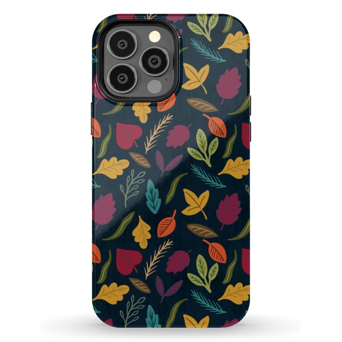 iPhone 13 Pro Max StrongFit Bold and Colorful Fall Leaves by Noonday Design