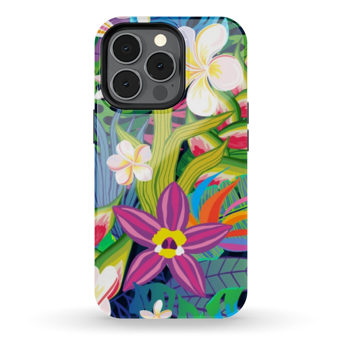 iPhone 13 pro StrongFit tropical floral pattern 4  by MALLIKA