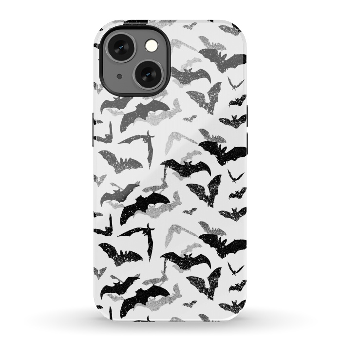iPhone 13 StrongFit Grunge flying bats Halloween pattern by Oana 
