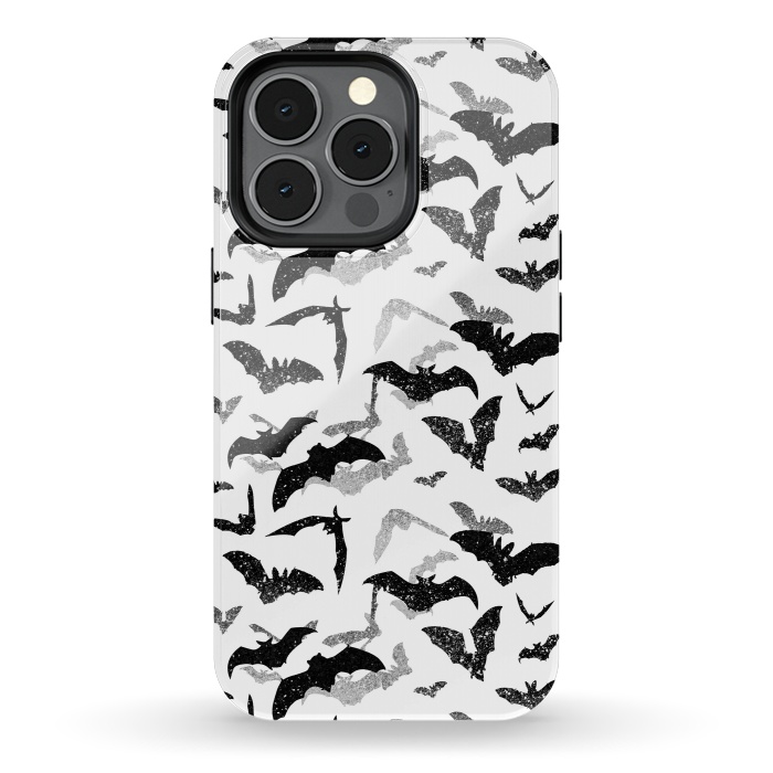 iPhone 13 pro StrongFit Grunge flying bats Halloween pattern by Oana 
