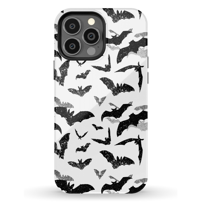 iPhone 13 Pro Max StrongFit Grunge flying bats Halloween pattern by Oana 