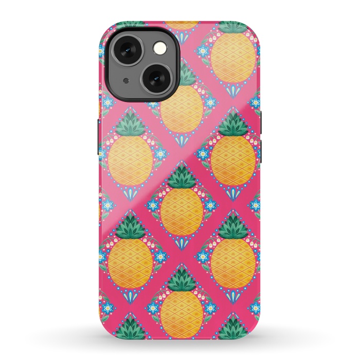 iPhone 13 StrongFit Bright Pineapple by Noonday Design