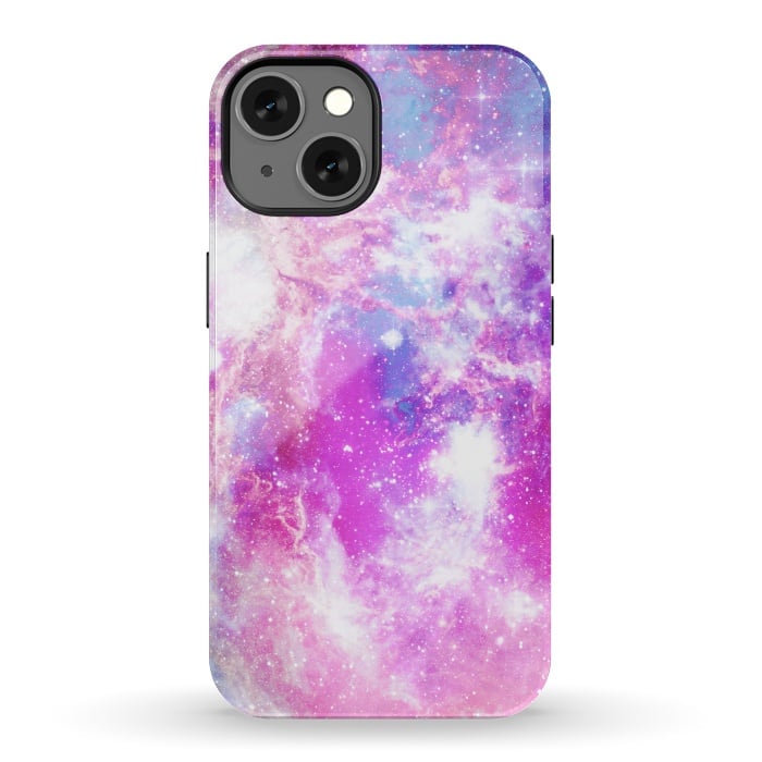 iPhone 13 StrongFit Pink blue starry galaxy by Oana 