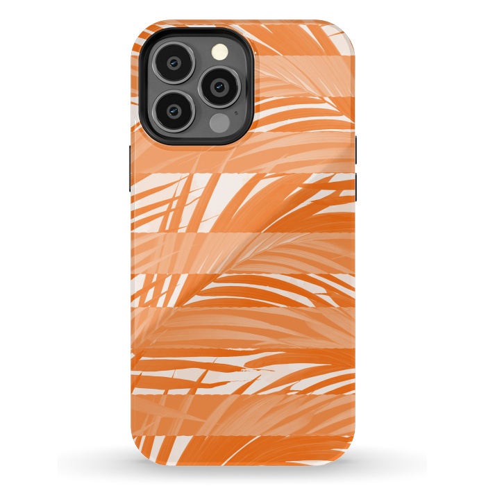 iPhone 13 Pro Max StrongFit Orange Palm tree abstract design by Josie