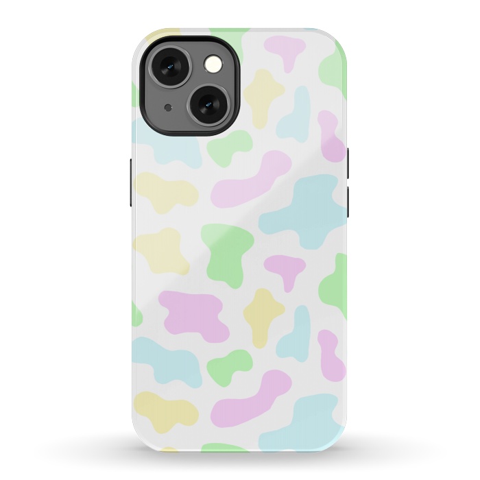 iPhone 13 StrongFit Pastel Rainbow Cow Print by Julie Erin Designs