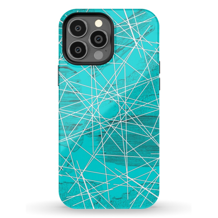 iPhone 13 Pro Max StrongFit Blue geometric abstract design by Josie