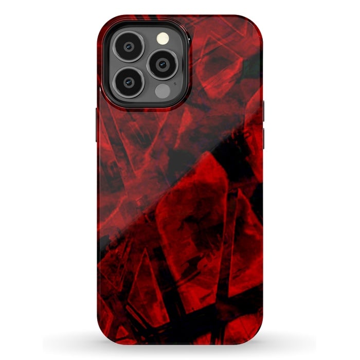 iPhone 13 Pro Max StrongFit Red Burnt Flames Halloween abstract design by Josie