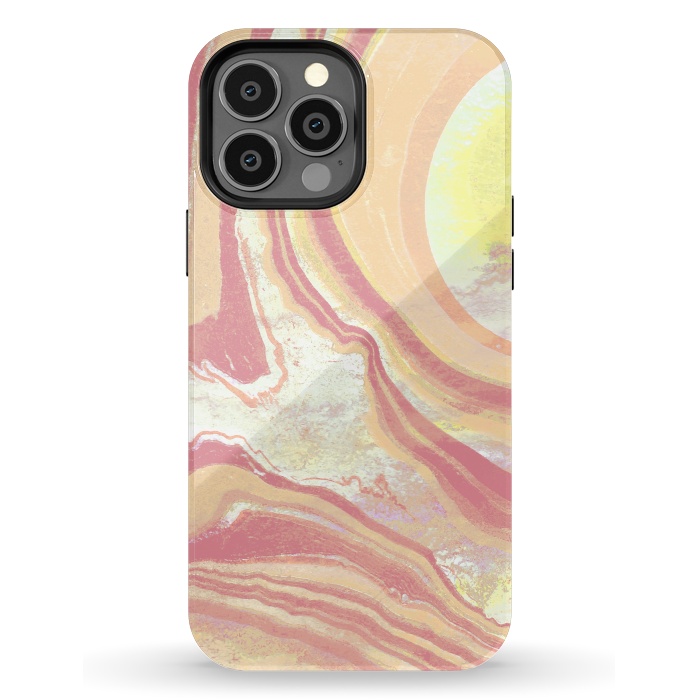 iPhone 13 Pro Max StrongFit Solar terracotta yellow marble art by Oana 