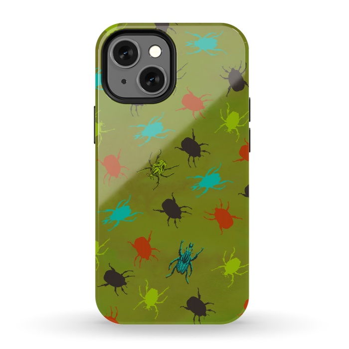 iPhone 13 mini StrongFit Beetles & Bugs by Lotti Brown