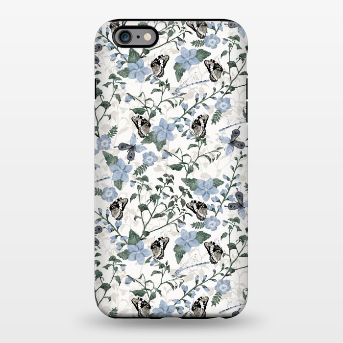 iPhone 6/6s plus StrongFit Delicate Watercolour Butterflies and Dragonflies half-drop repeat pattern by Paula Ohreen