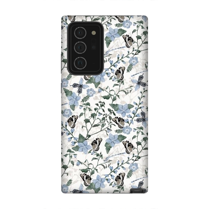 Galaxy Note 20 Ultra StrongFit Delicate Watercolour Butterflies and Dragonflies half-drop repeat pattern by Paula Ohreen