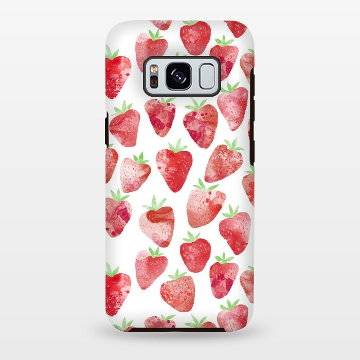 Galaxy S8 plus StrongFit Strawberries Watercolor Painting by Nic Squirrell