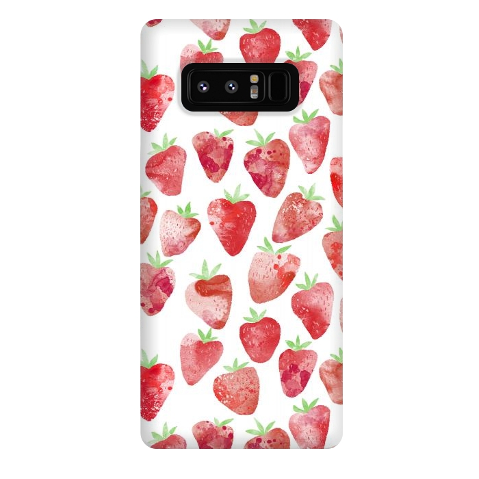 Galaxy Note 8 StrongFit Strawberries Watercolor Painting by Nic Squirrell