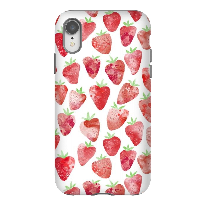iPhone Xr StrongFit Strawberries Watercolor Painting by Nic Squirrell