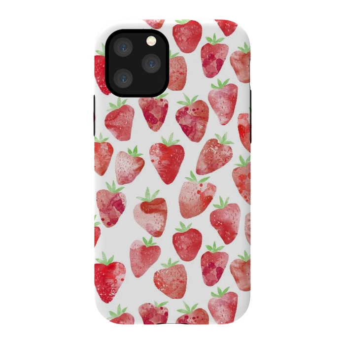 iPhone 11 Pro StrongFit Strawberries Watercolor Painting by Nic Squirrell
