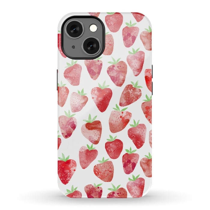 iPhone 13 StrongFit Strawberries Watercolor Painting by Nic Squirrell