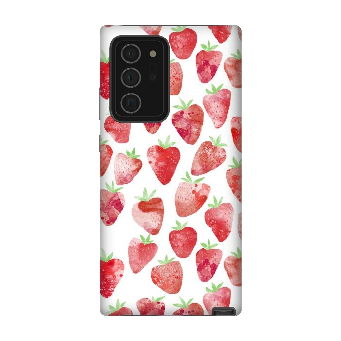 Galaxy Note 20 Ultra StrongFit Strawberries Watercolor Painting by Nic Squirrell