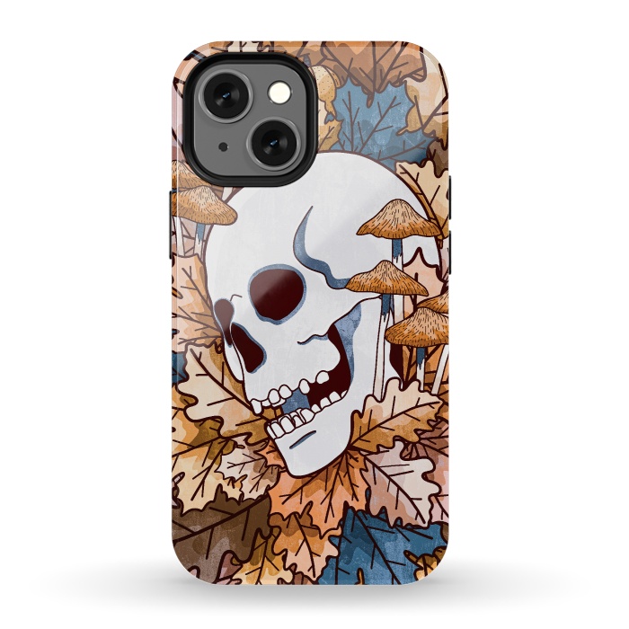 iPhone 13 mini StrongFit The autumnal skull and mushrooms by Steve Wade (Swade)