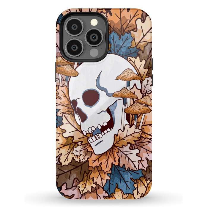 iPhone 13 Pro Max StrongFit The autumnal skull and mushrooms by Steve Wade (Swade)