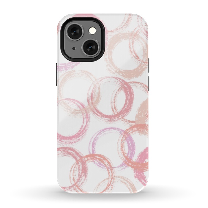 iPhone 13 mini StrongFit Pink Circles by Martina