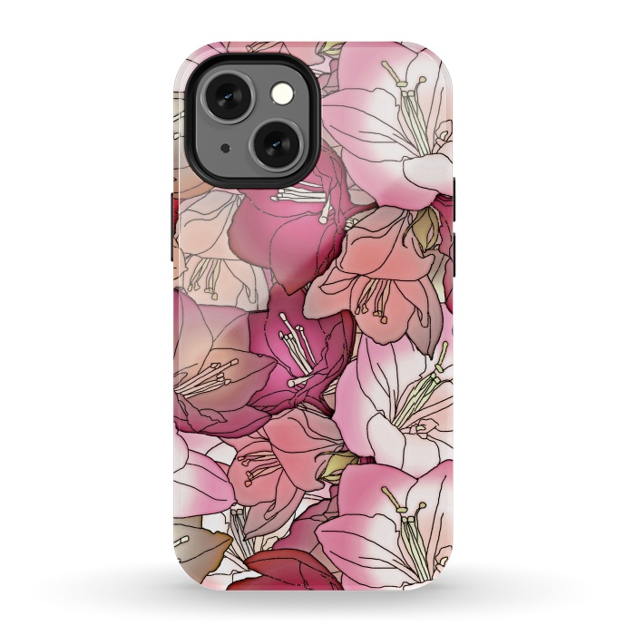 iPhone 13 mini StrongFit Pink flowers  by Winston