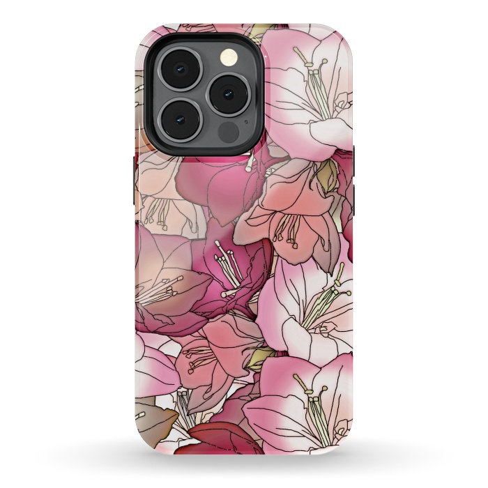 iPhone 13 pro StrongFit Pink flowers  by Winston