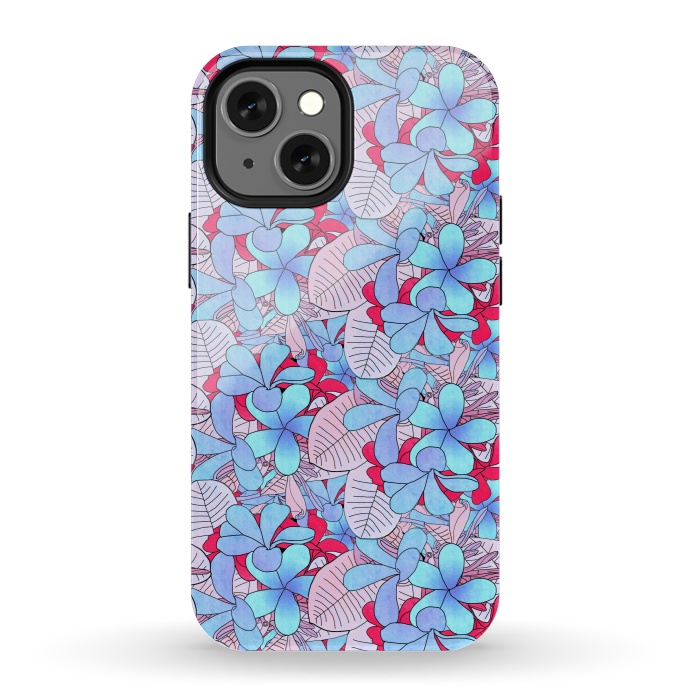iPhone 13 mini StrongFit Red and blue flowers  by Winston