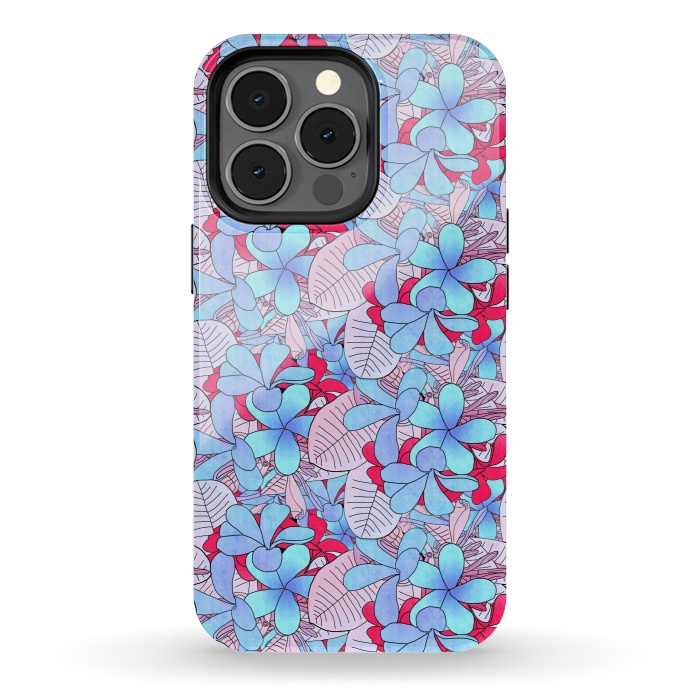 iPhone 13 pro StrongFit Red and blue flowers  by Winston