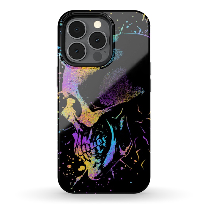 iPhone 13 pro StrongFit Skull Colorful Artistic by Alberto