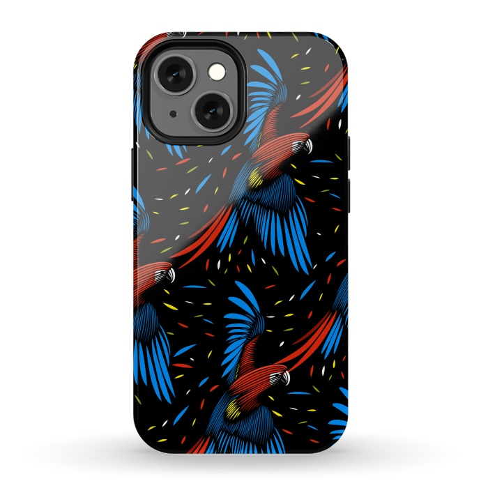 iPhone 13 mini StrongFit Tribal Macaw by Alberto
