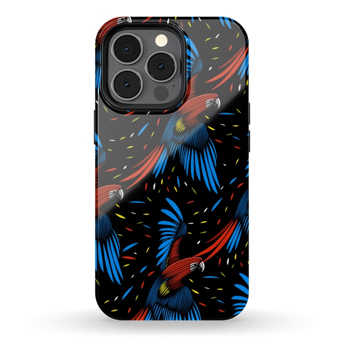 iPhone 13 pro StrongFit Tribal Macaw by Alberto