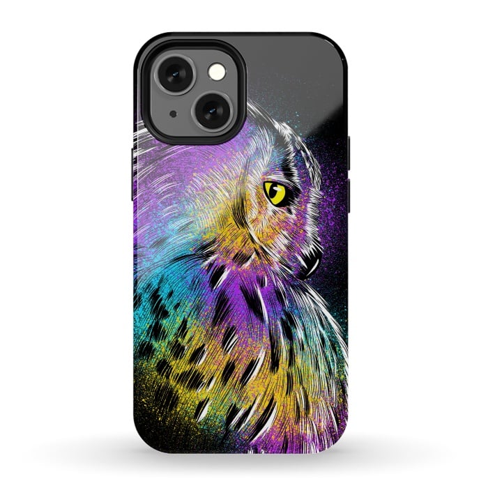 iPhone 13 mini StrongFit Sketch Owl Colorful by Alberto