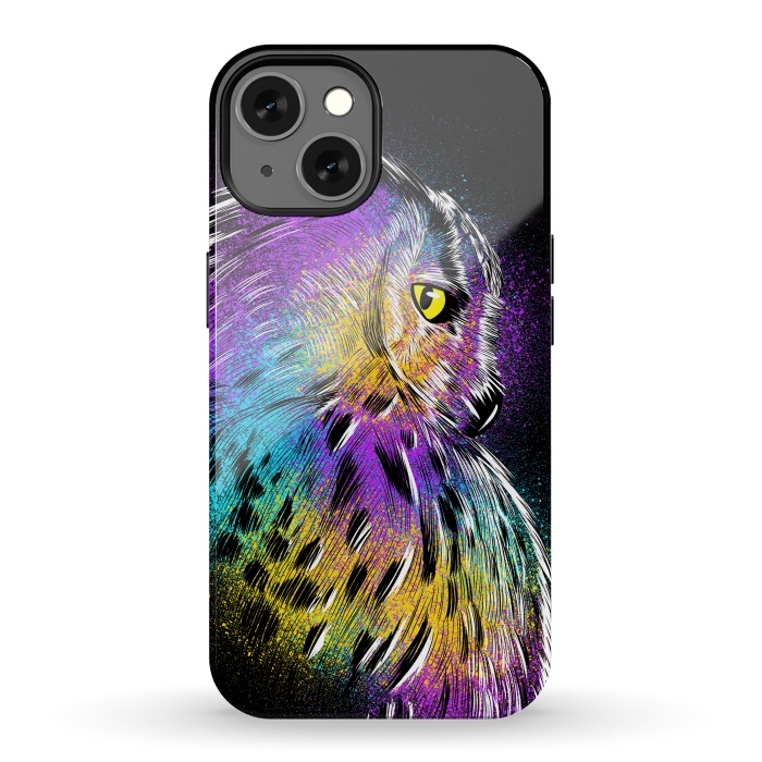 iPhone 13 StrongFit Sketch Owl Colorful by Alberto