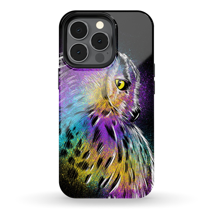 iPhone 13 pro StrongFit Sketch Owl Colorful by Alberto