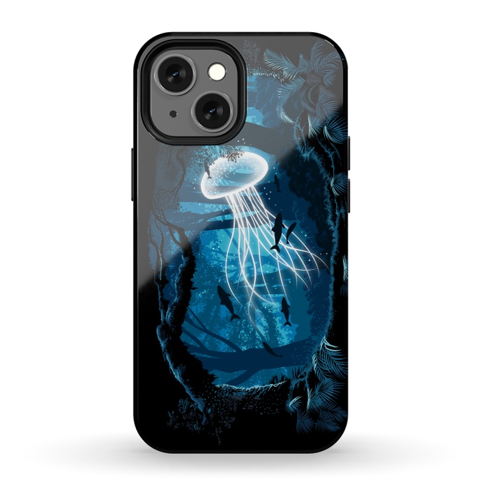 iPhone 13 mini StrongFit Jelly Fish Forest by Alberto