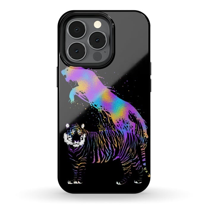 iPhone 13 pro StrongFit Tiger ink colorful by Alberto