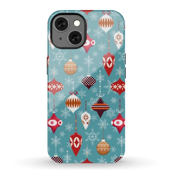 iPhone 13 StrongFit Colorful decorated Christmas ornaments by Oana 