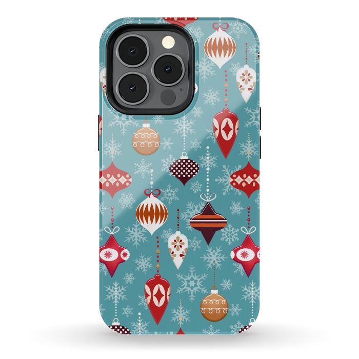 iPhone 13 pro StrongFit Colorful decorated Christmas ornaments by Oana 