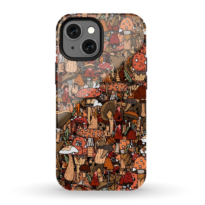 iPhone 13 mini StrongFit Autumnal Mushrooms by Steve Wade (Swade)