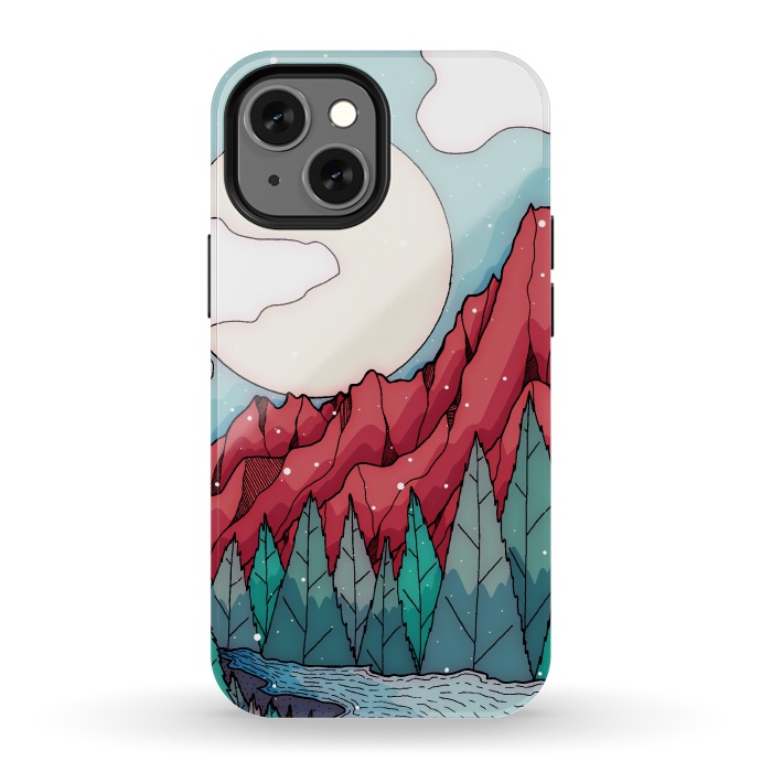 iPhone 13 mini StrongFit The red winter mountain river by Steve Wade (Swade)