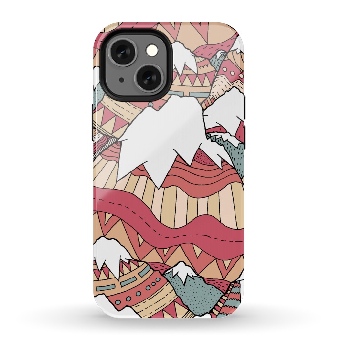 iPhone 13 mini StrongFit Winter Aztec mountains  by Steve Wade (Swade)
