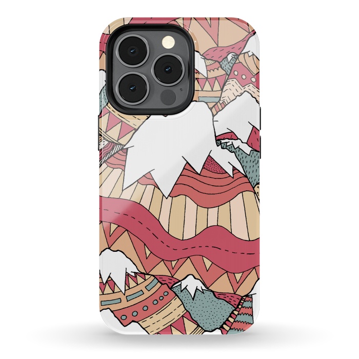 iPhone 13 pro StrongFit Winter Aztec mountains  by Steve Wade (Swade)