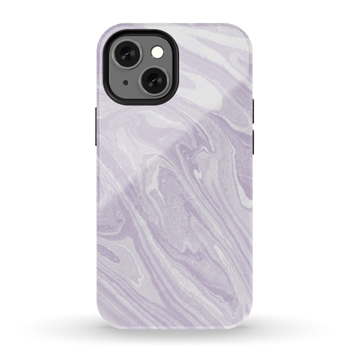 iPhone 13 mini StrongFit Pastel Purple lavender liquid marble by Oana 