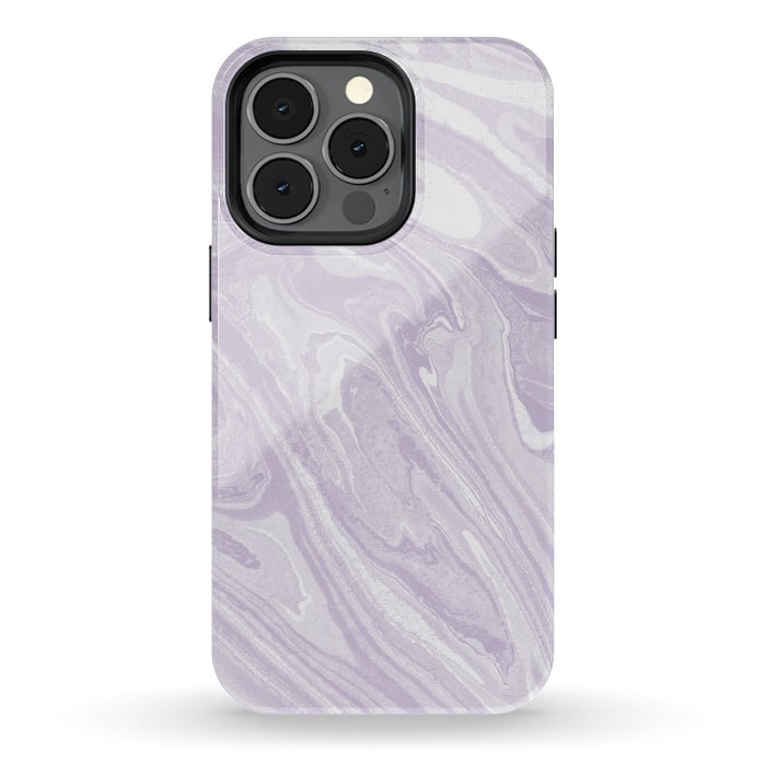iPhone 13 pro StrongFit Pastel Purple lavender liquid marble by Oana 