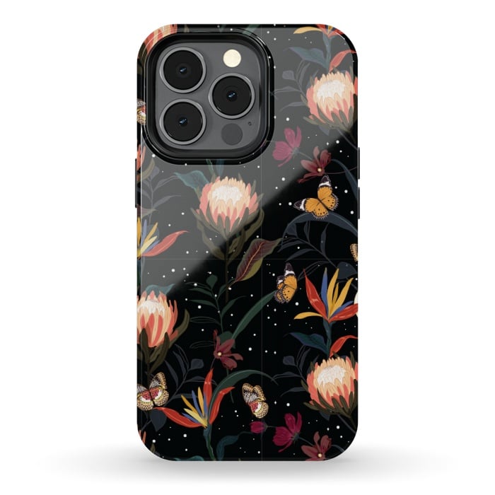 iPhone 13 pro StrongFit copper floral pattern by MALLIKA