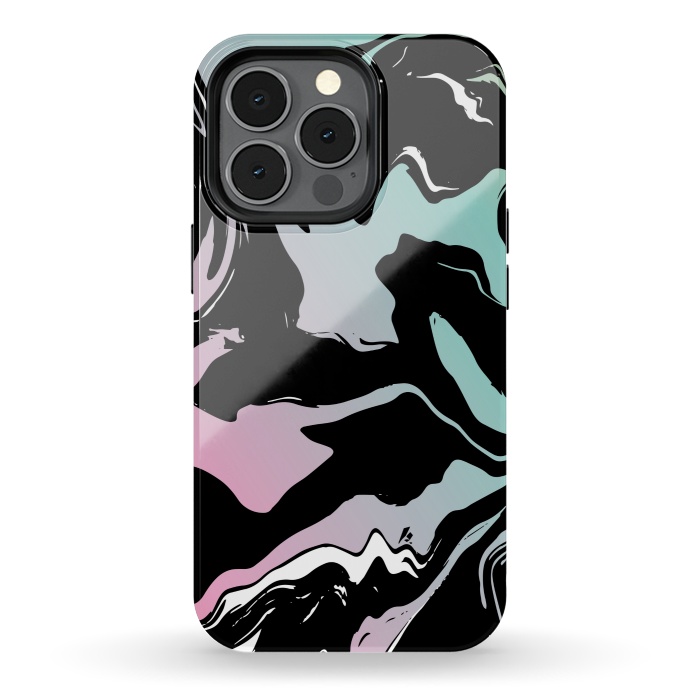 iPhone 13 pro StrongFit BLUE PINK MARBLE PRINT 3 by MALLIKA