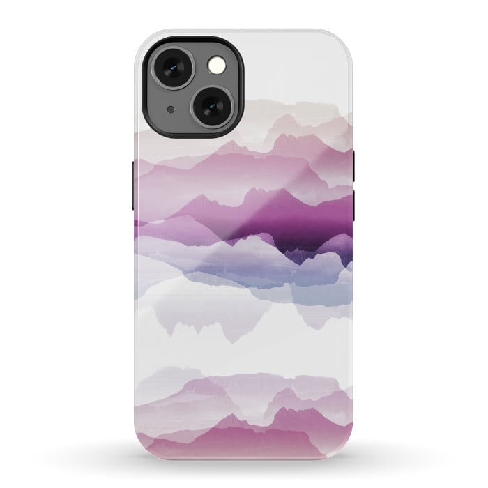 iPhone 13 StrongFit Pink blue gradient mountain landscape by Oana 