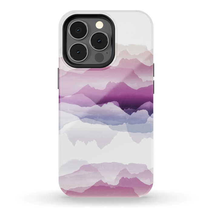 iPhone 13 pro StrongFit Pink blue gradient mountain landscape by Oana 