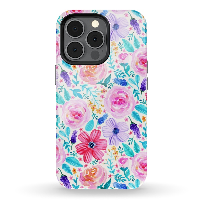 iPhone 13 pro StrongFit Bold Blooms - Cool Colours by Tangerine-Tane