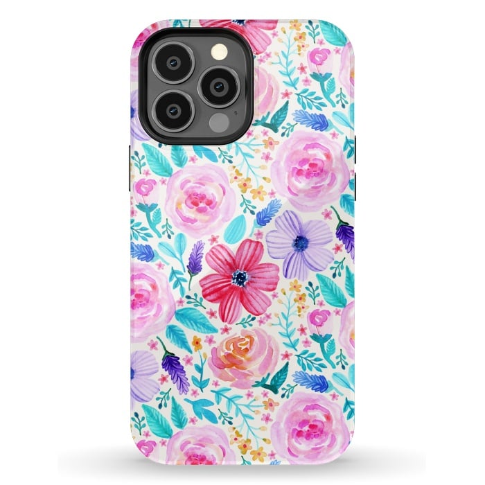iPhone 13 Pro Max StrongFit Bold Blooms - Cool Colours by Tangerine-Tane